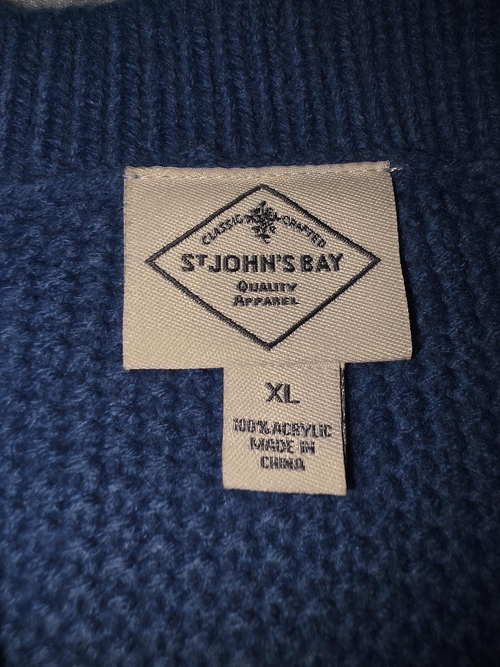 St. John’s Bay Blue Cable Knit Crewneck Sweater XL - Picture 5 of 5
